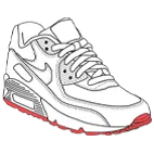 Sneaker with the outsole highlighted