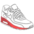 Sneaker with the midsole highlighted