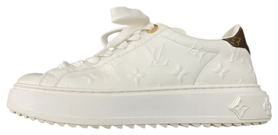 The same sneaker after cleaning: bright white
